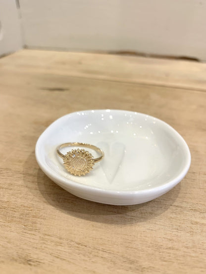 Mini coupelle en porcelaine - Cœur gravé