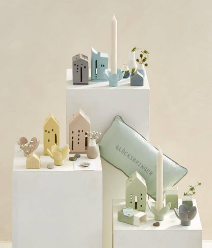 Bougeoir fleur - bleu