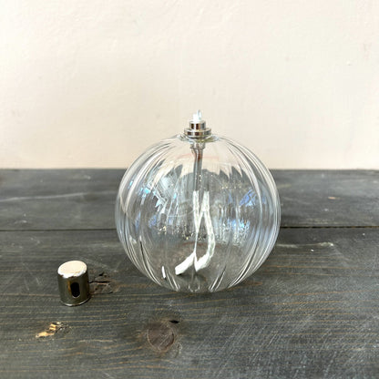Lampe à huile sphère striée - S