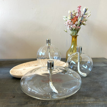Lampe à huile sphère striée - S