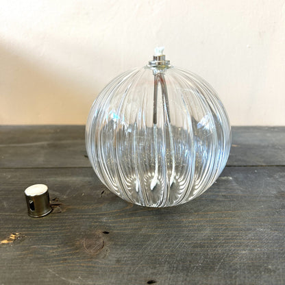 Lampe à huile sphère striée - M