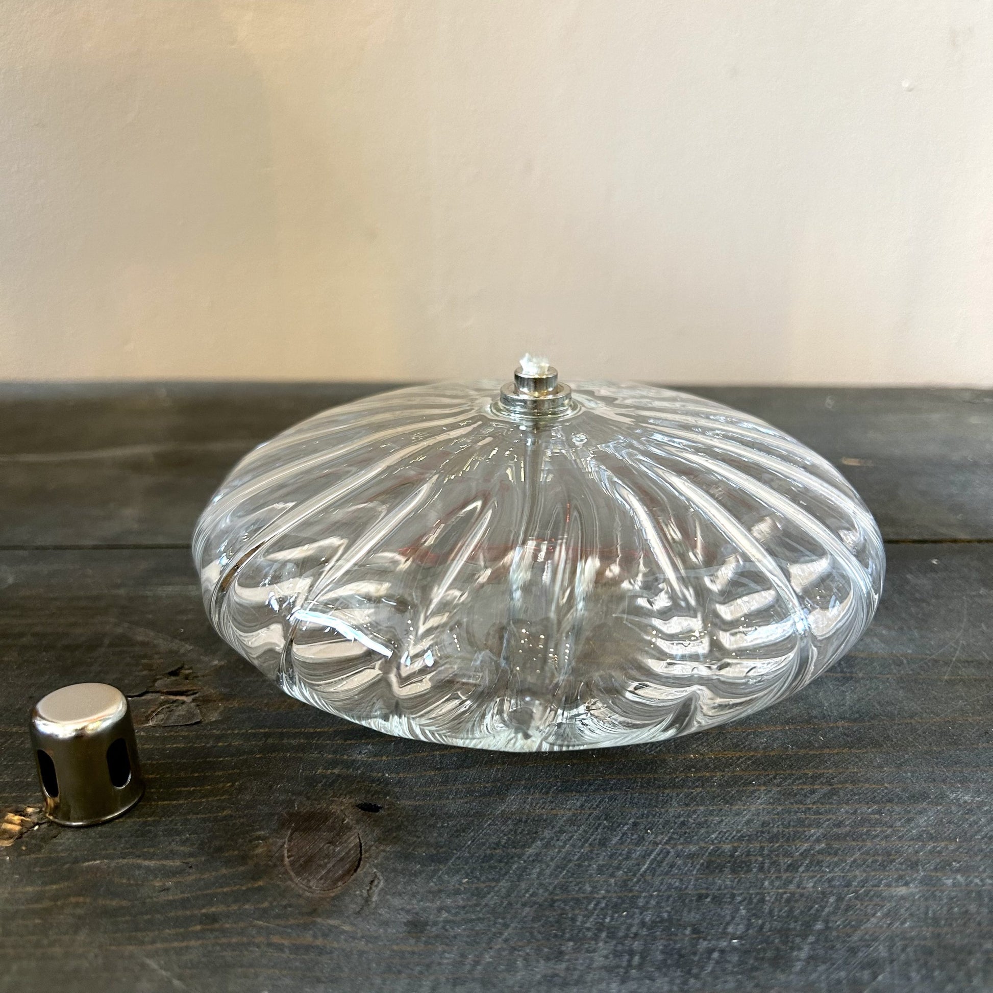 Lampe à huile ellipse striée - M