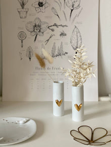 Vases coeur doré - set de 2