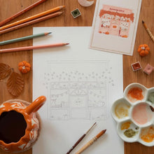 Coloriage automnale - Salon de thé
