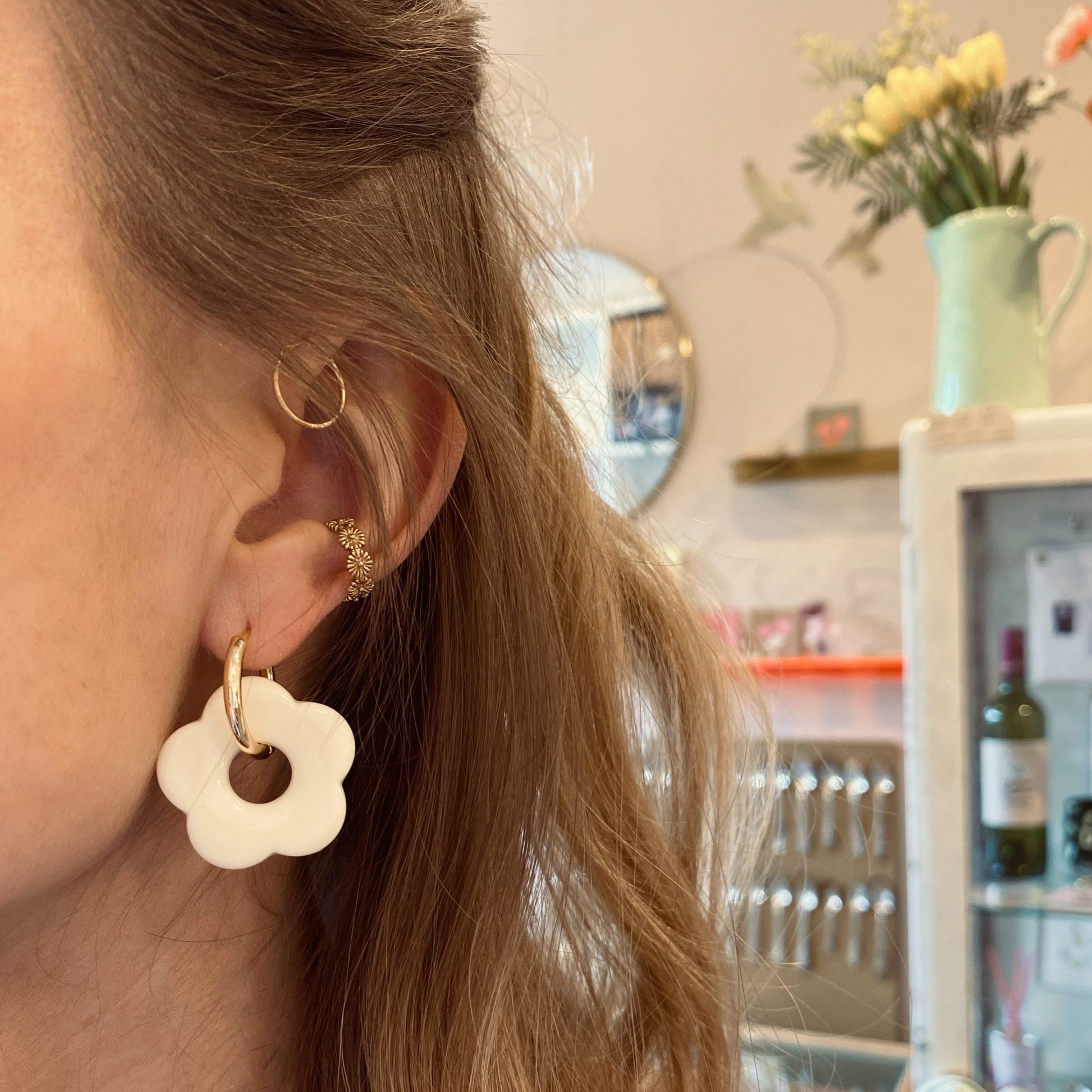 Boucles d'oreilles Billie GM - Blanc