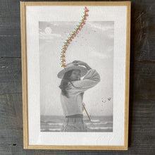Grand cadre brodé - Chapeau de fleurs