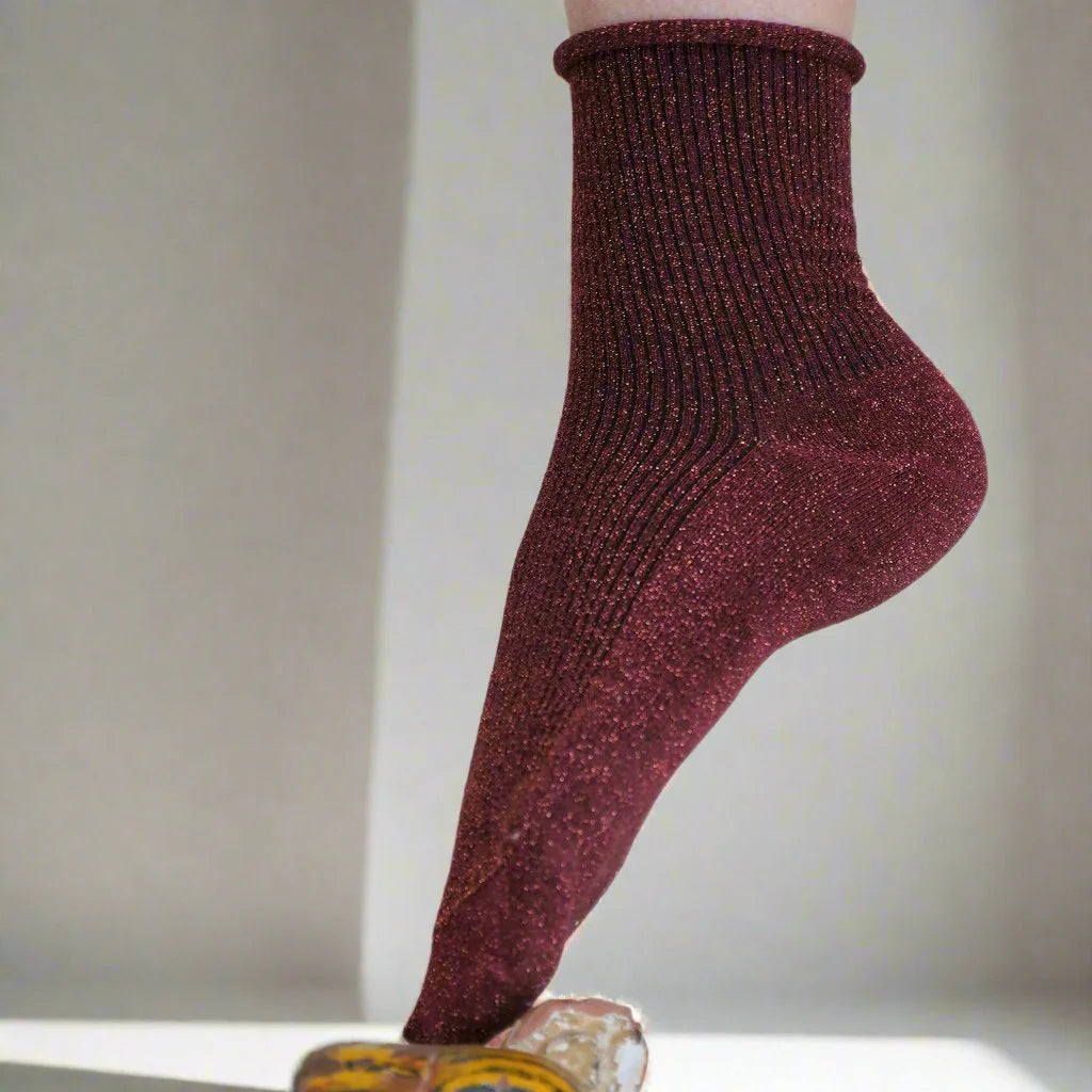 Chaussettes pailletées 36/40 - Red