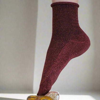 Chaussettes pailletées 36/40 - Red