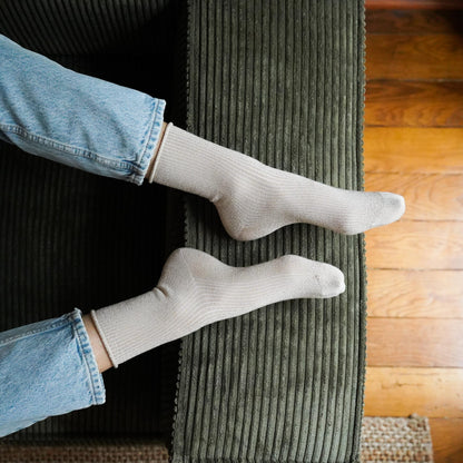 Chaussettes pailletées 36/40 - Beige