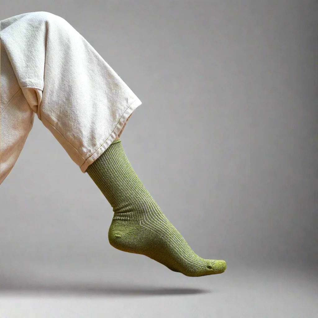 Chaussettes pailletées 36/40 - Olive Green