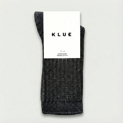 Chaussettes côtelées 36/40 - Gris Anthracite