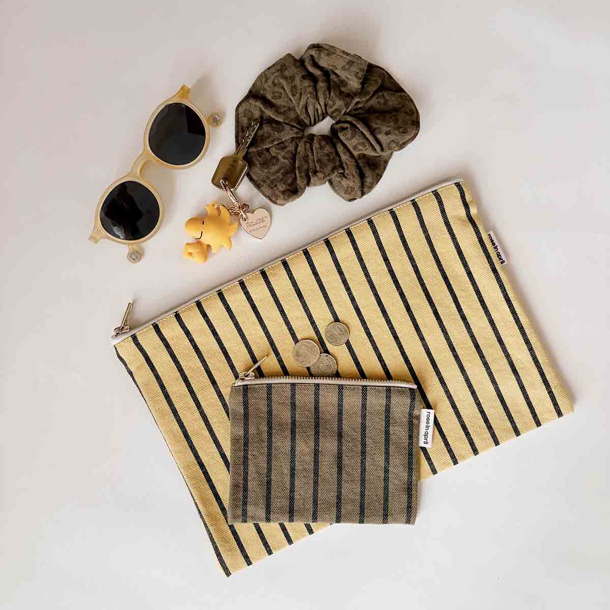 Porte-monnaie Marie - Rayures Tennis Olive