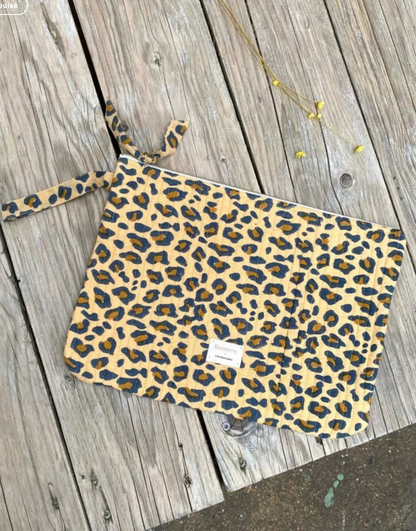 Pochette ordinateur 13' - Léopard camel