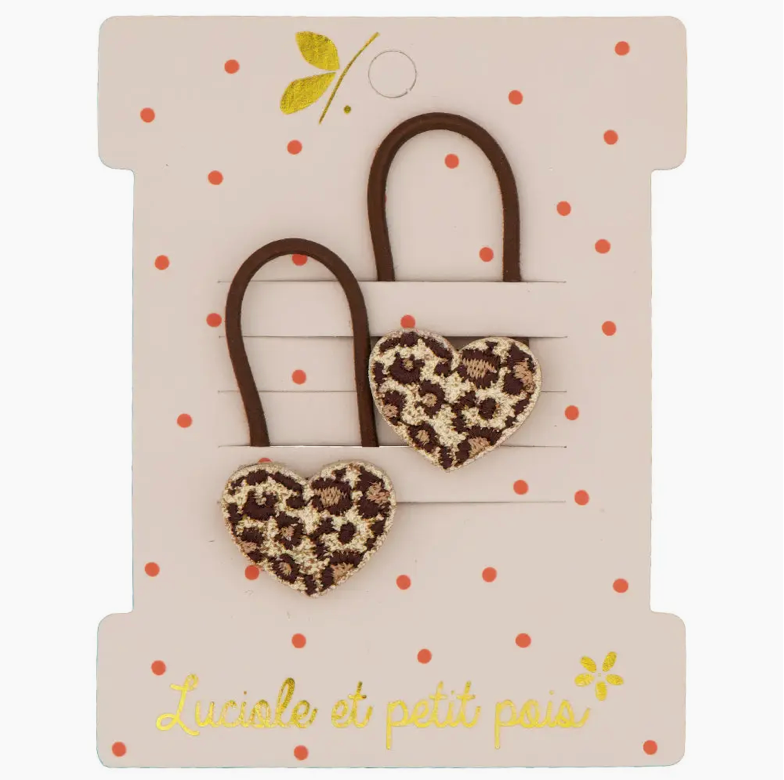 2 Elastiques - Coeur paillettes léo