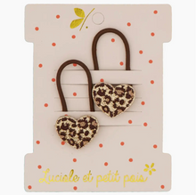 2 Elastiques - Coeur paillettes léo