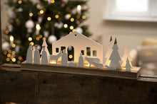 Grande crèche bougeoir - Bois et porcelaine