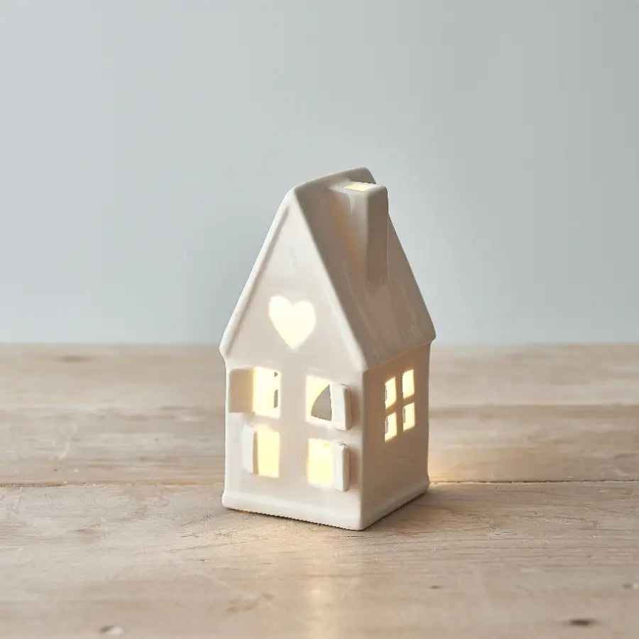 Photophore - Maison Volets Coeur PM + bougie