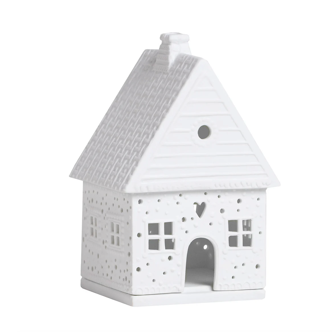 Photophore maison pain d'épice cœur - Porcelaine