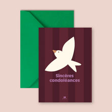 Mini carte rayée - Sincères condoléances oiseau ma petite vie