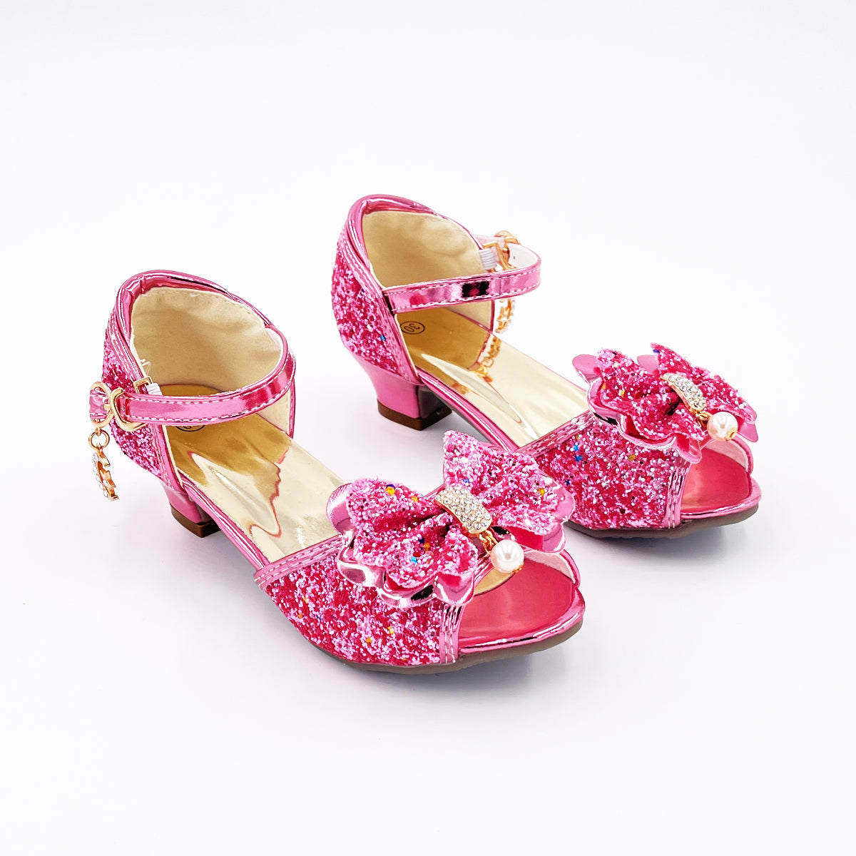 Mules à nœuds pailletées, roses – Labay