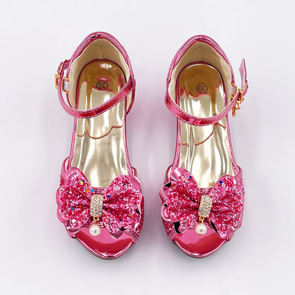 Mules à nœuds pailletées, roses – Labay