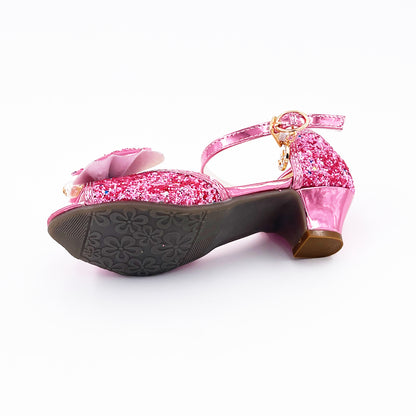Mules à nœuds pailletées, roses – Labay