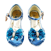 Mules à nœuds pailletées, bleues – Labay