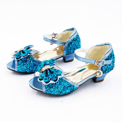 Mules à nœuds pailletées, bleues – Labay