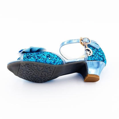 Mules à nœuds pailletées, bleues – Labay
