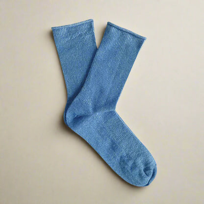 Chaussettes pailletées 36/40 - Mineral Blue