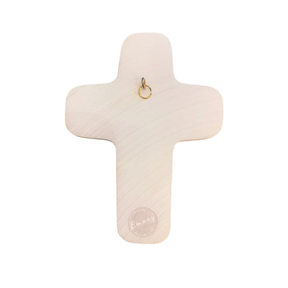 Croix Christ résurrection - blanche