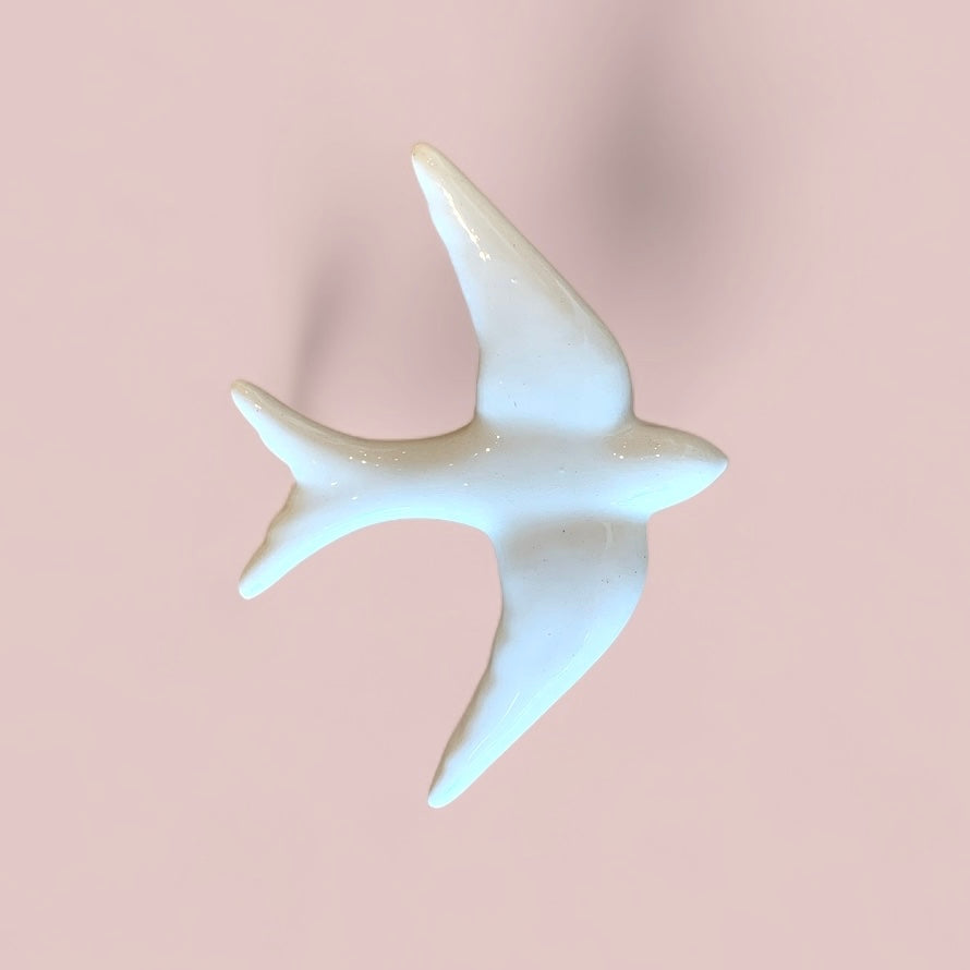 Oiseau en céramique blanc - M