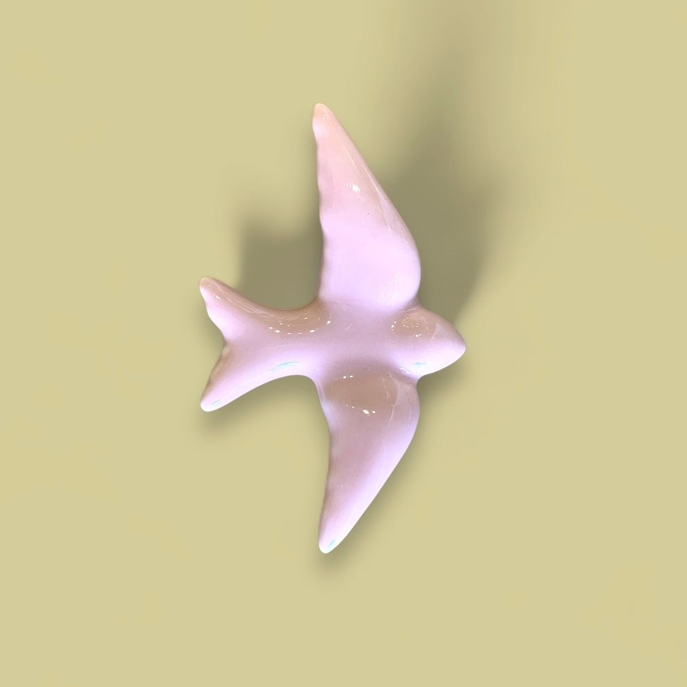 Oiseau en céramique rose - S