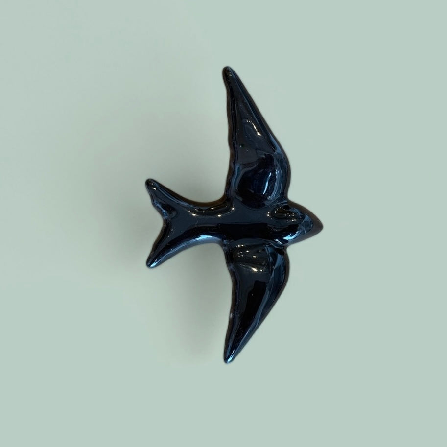 Oiseau en céramique noir - S