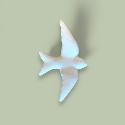 Oiseau en céramique blanc - S
