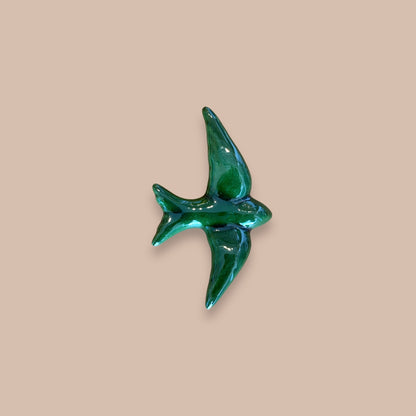 Oiseau en céramique vert - XS