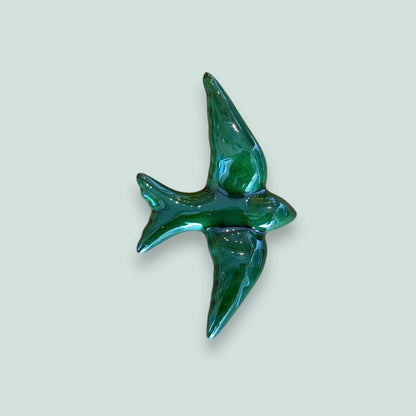 Oiseau en céramique vert - S