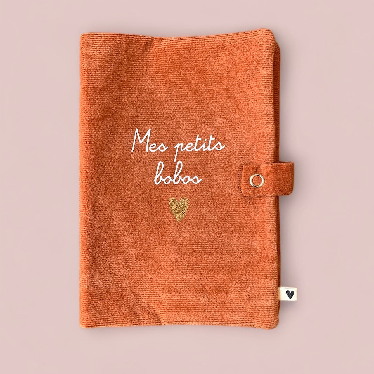 Protège carnet de santé - velours brique