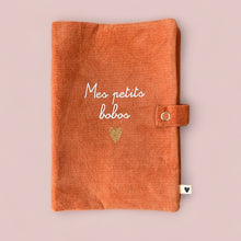 Protège carnet de santé - velours brique