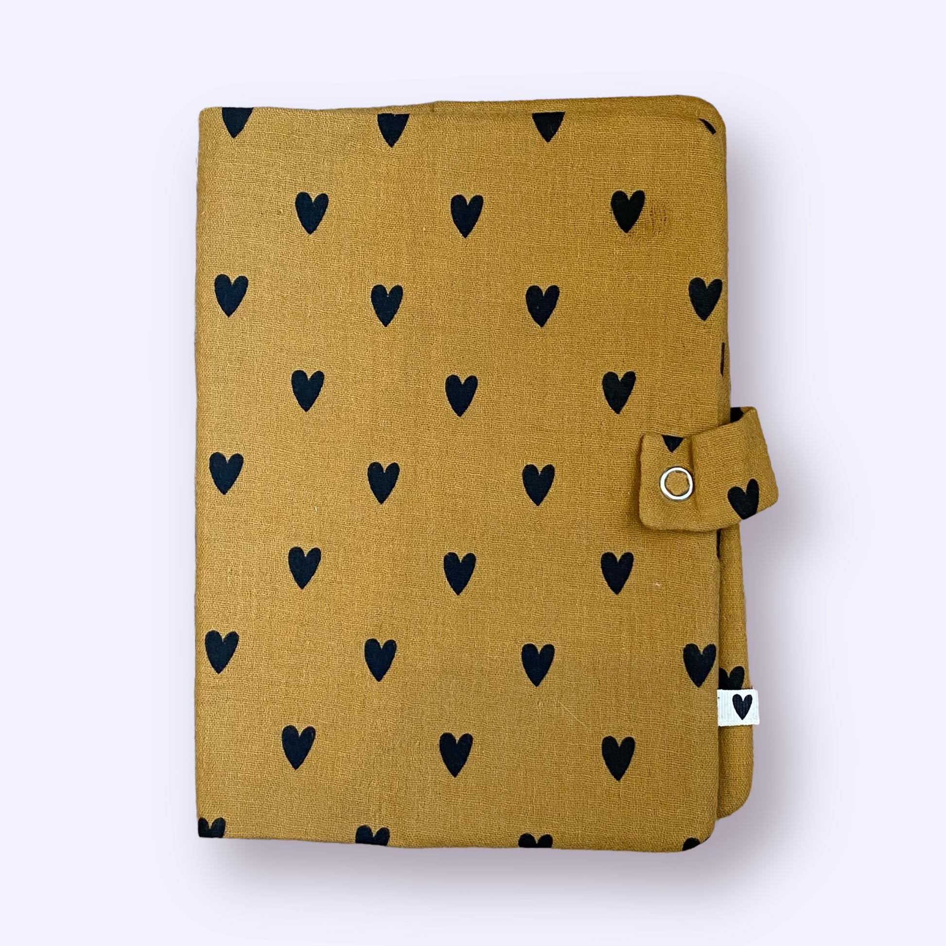 Protège carnet de santé - coeurs camel