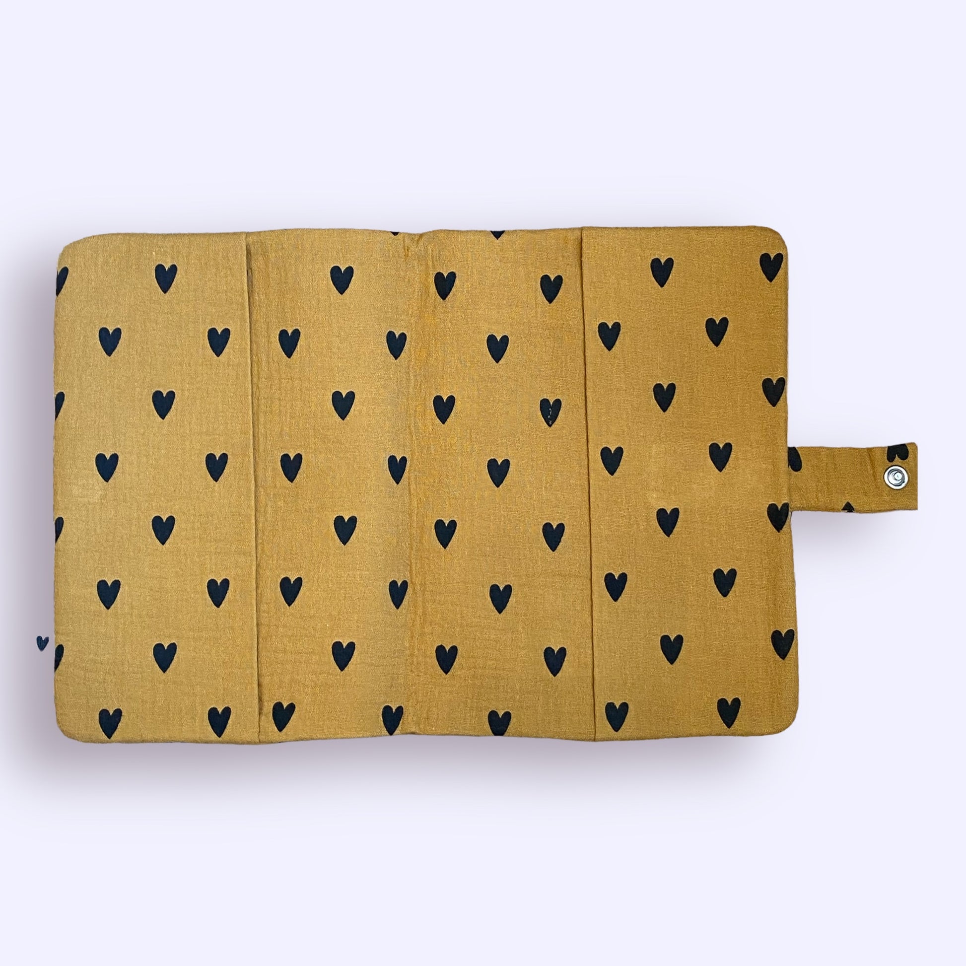 Protège carnet de santé - coeurs camel