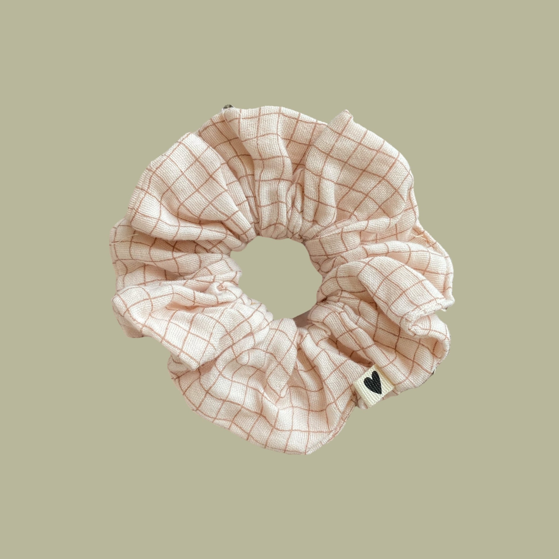 Chouchou petits carreaux - Ecru