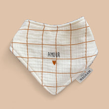 Bavoir bébé grands carreaux - Amour