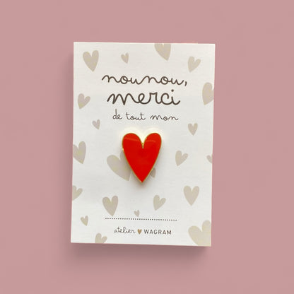Pin's Nounou, merci - Rouge