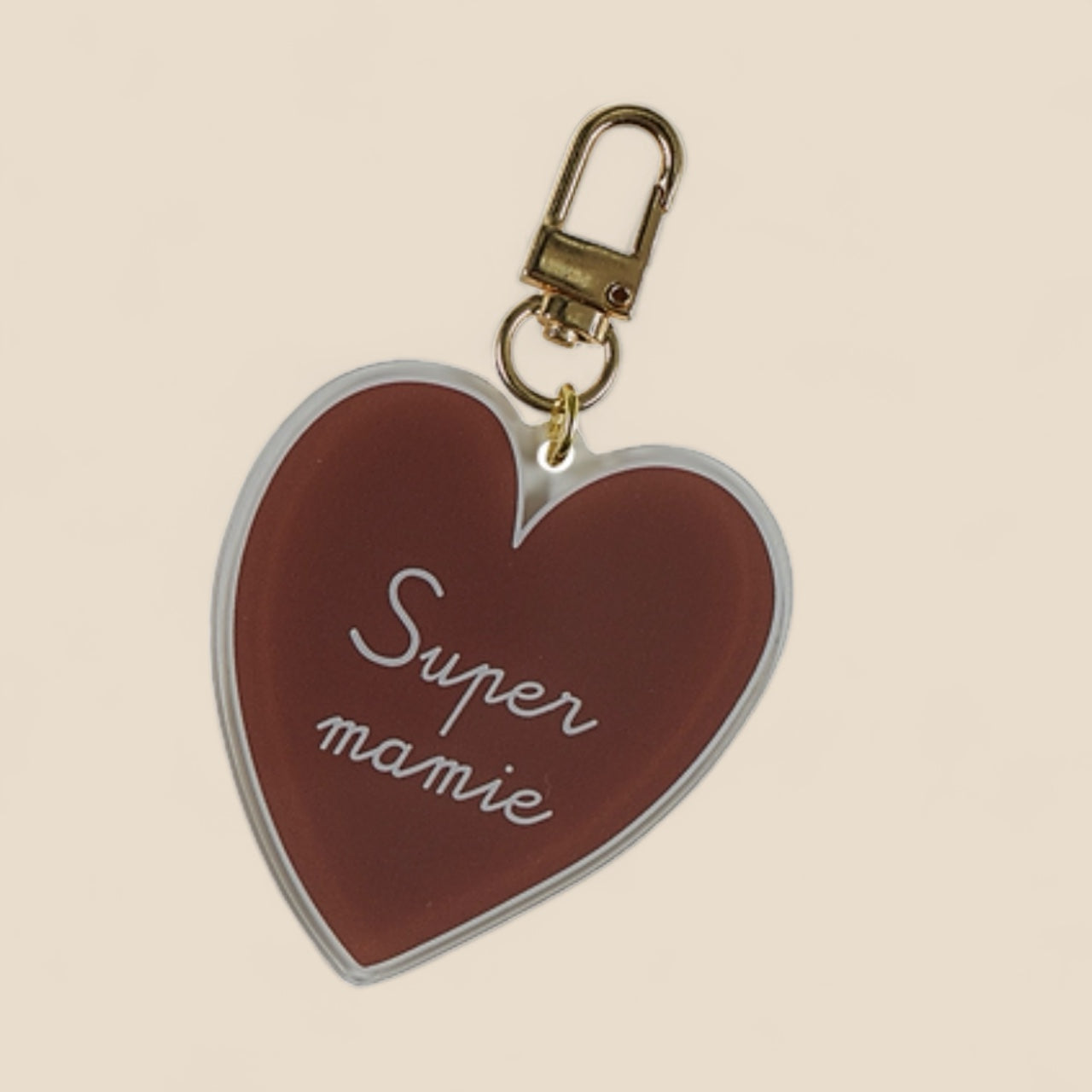 Porte-clés marron - Super mamie