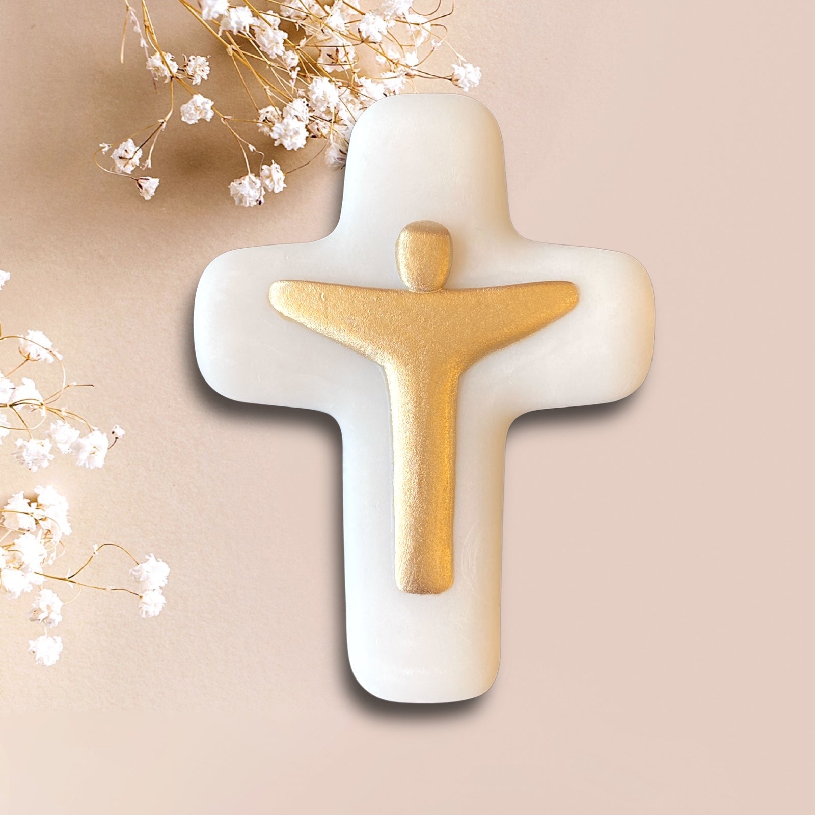 Croix Christ résurrection - dorée