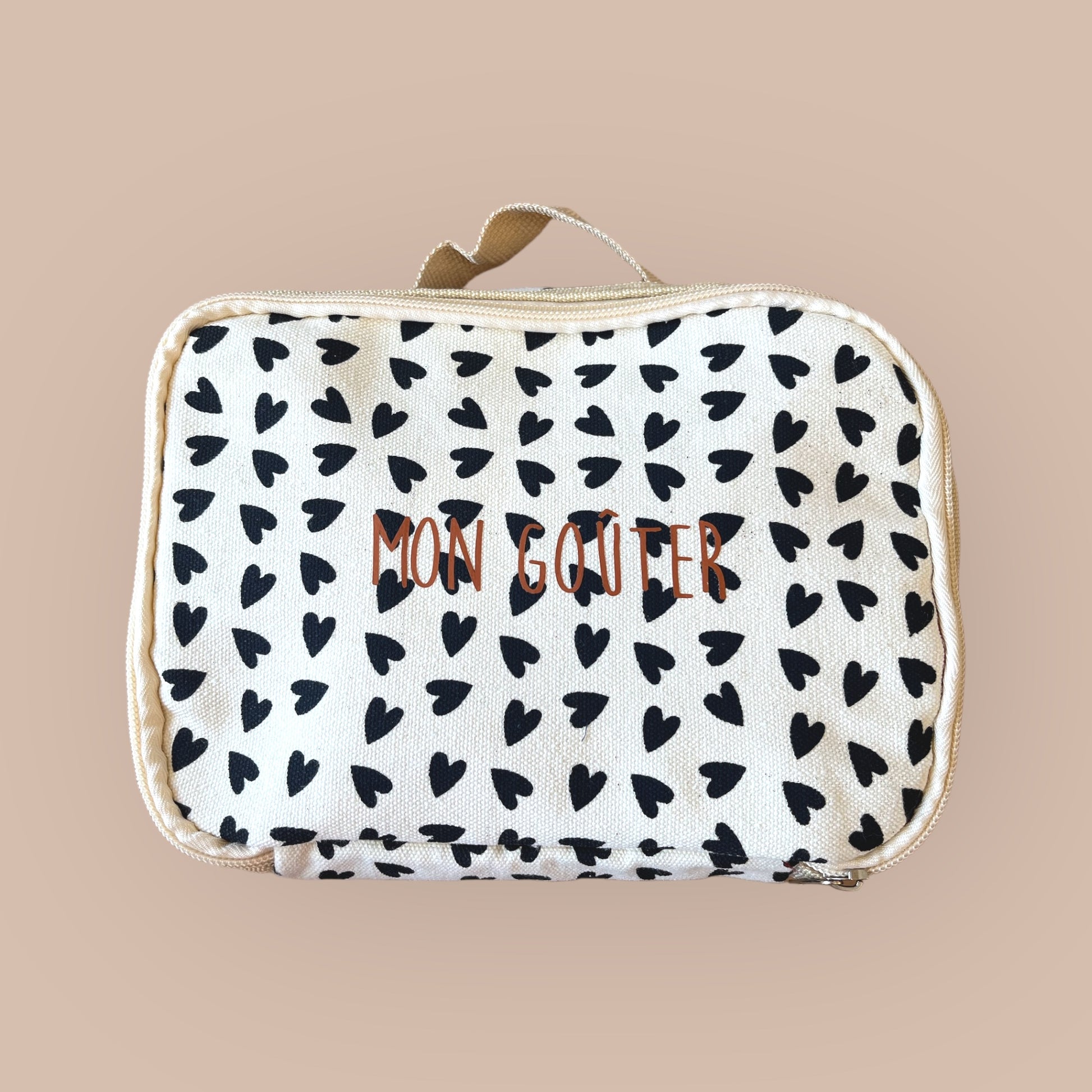 Sac isotherme "Mon goûter" - Coeur écru