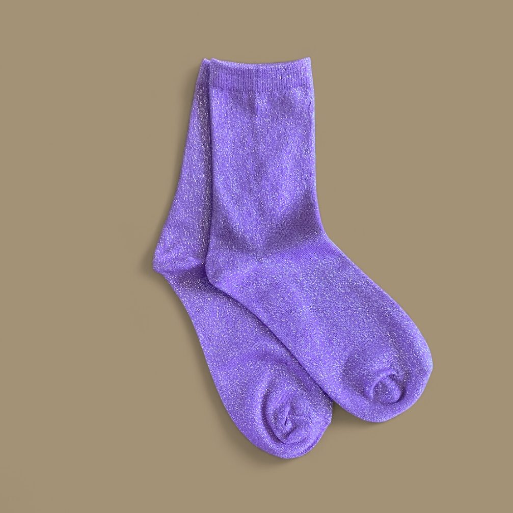 Chaussettes paillettes - Lilas