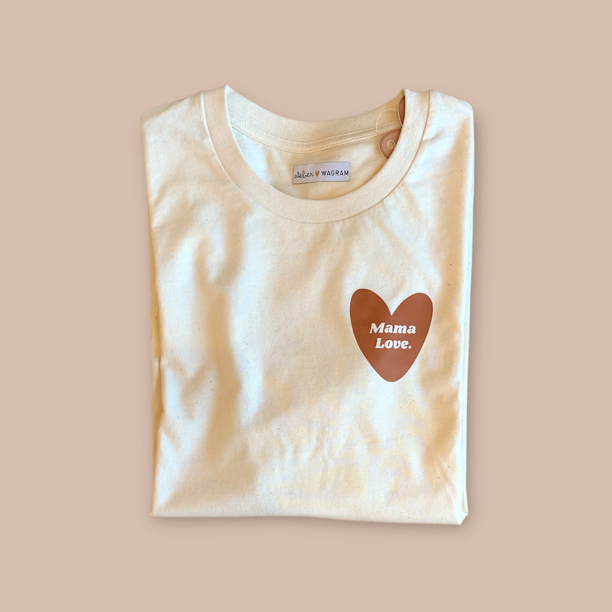 T-shirt beige - Mama love (Taille S)