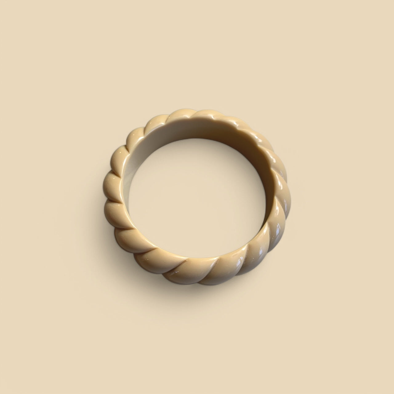 Jonc beige torsadé MM - Acétate de cellulose